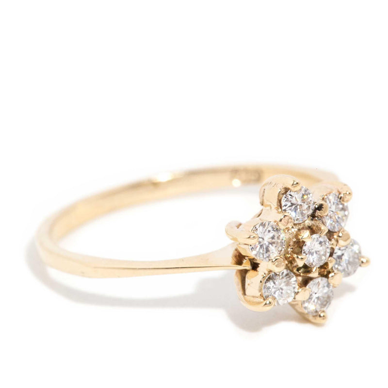 Daphne 1980s Diamond Cluster Ring 9ct Gold