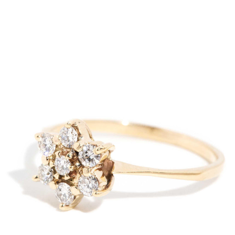 Daphne 1980s Diamond Cluster Ring 9ct Gold