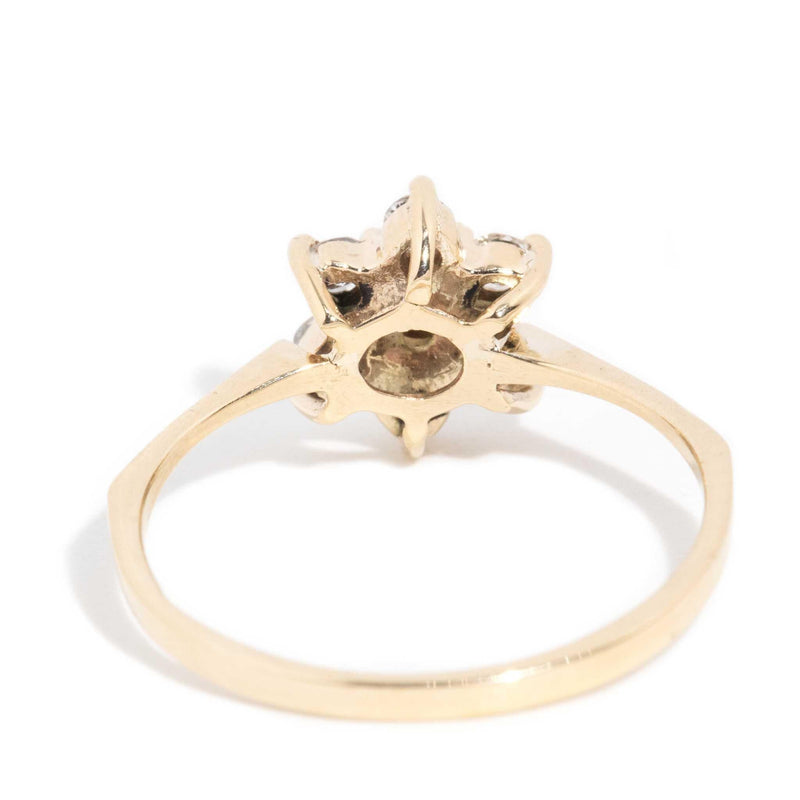 Daphne 1980s Diamond Cluster Ring 9ct Gold