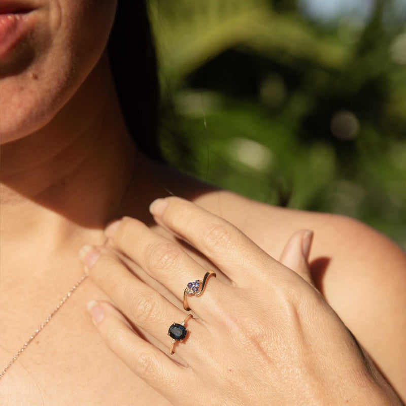 Pepper 1980s Sapphire & Diamond Ring 9ct
