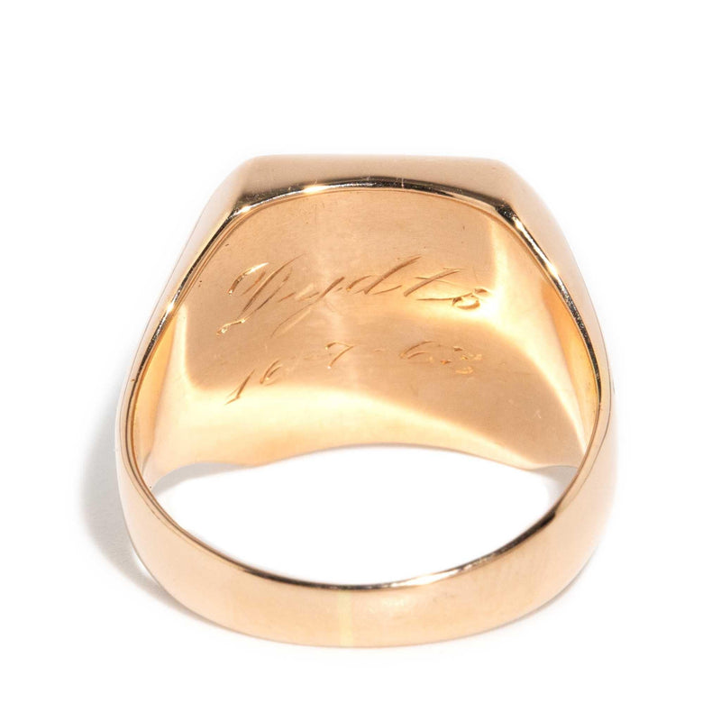 Cyrus 1963 Diamond Signet Ring 9ct Rose Gold