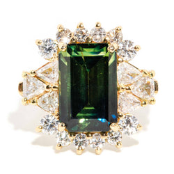 Viridi Emerald Cut Green Sapphire & Diamond Ring 18ct Gold* DRAFT Rings Imperial Jewellery Imperial Jewellery - Hamilton 