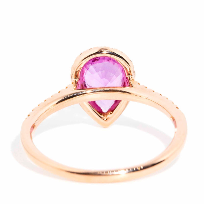 Wanda 1.21 Carat Pink Sapphire & Diamond Ring 14ct Rose Gold Rings Imperial Jewellery 