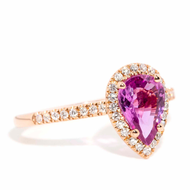 Wanda 1.21 Carat Pink Sapphire & Diamond Ring 14ct Rose Gold Rings Imperial Jewellery 