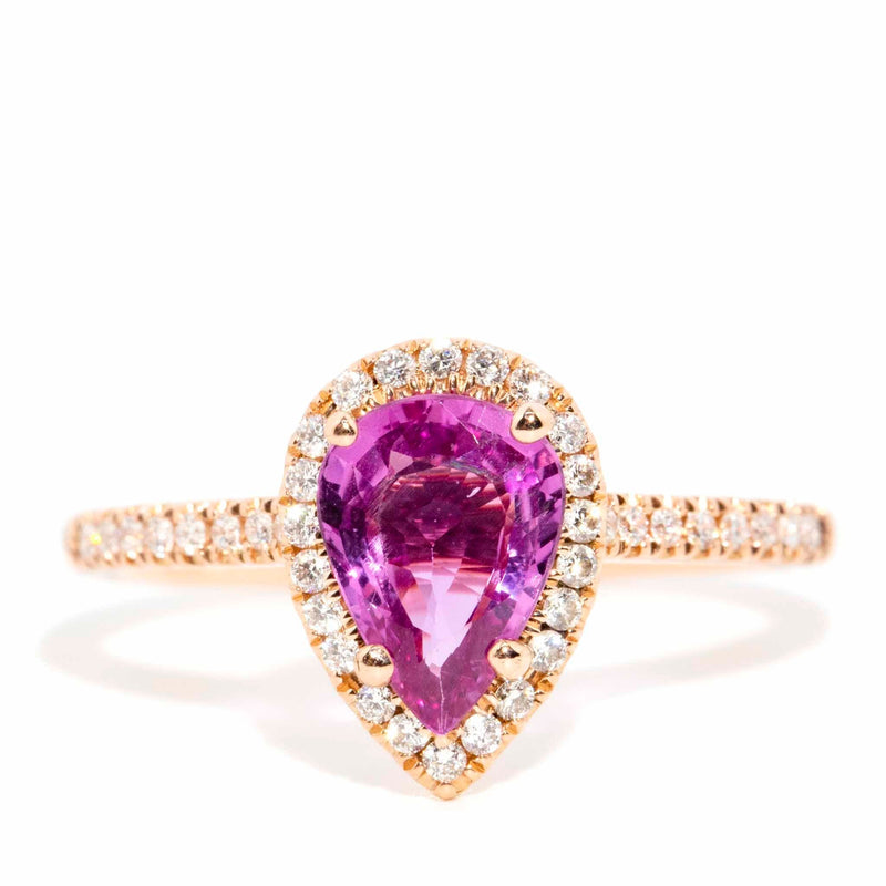 Wanda 1.21 Carat Pink Sapphire & Diamond Ring 14ct Rose Gold Rings Imperial Jewellery Imperial Jewellery - Hamilton 