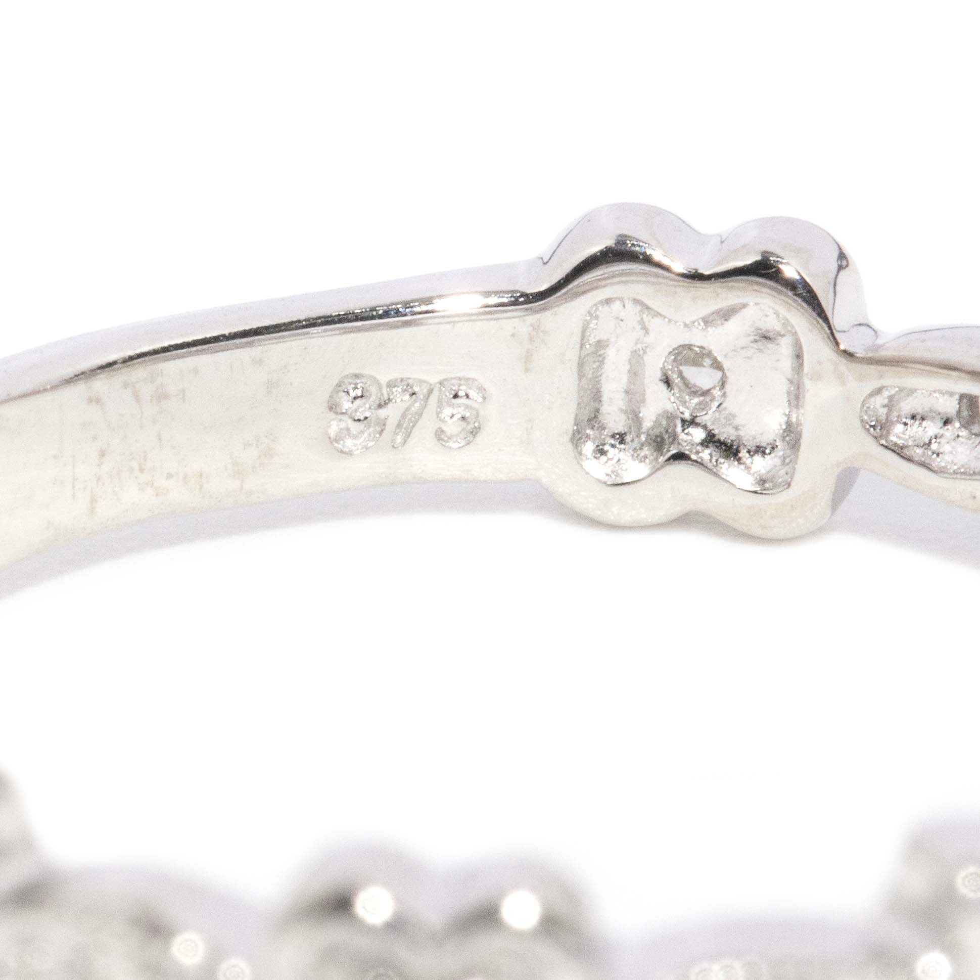 Winifred Diamond Flower Band 9ct White Gold Rings Imperial Jewellery 
