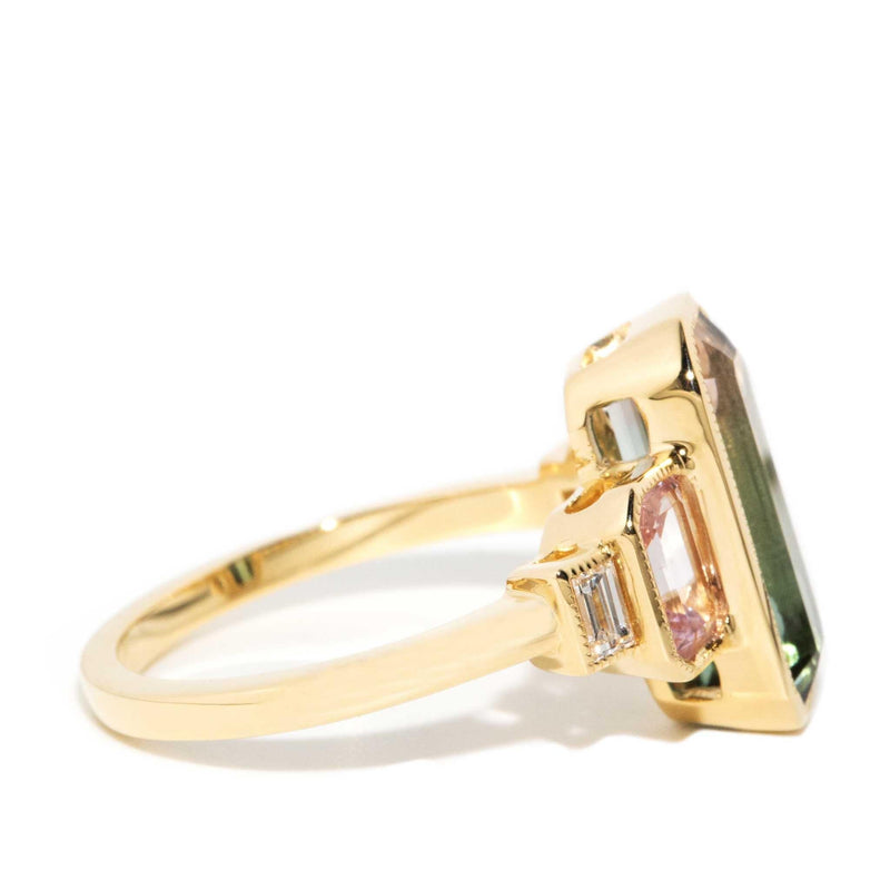 Winona 3.29ct Watermelon Tourmaline Sapphire Diamond Ring 18ct