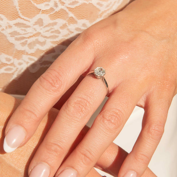 Wren Reinvented Old Cut Diamond Solitaire Ring 18ct White Gold Rings Imperial Jewellery 