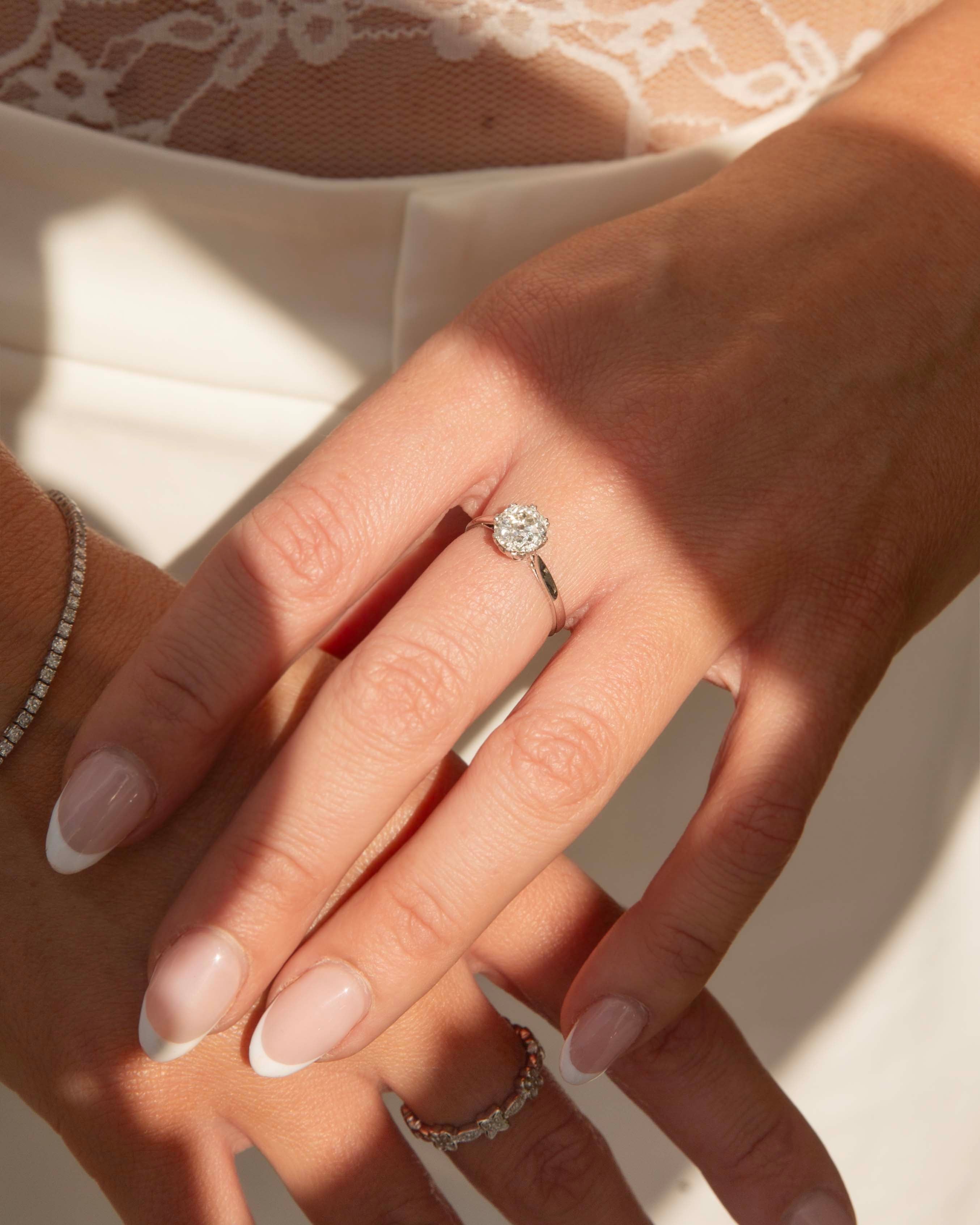 Wren Reinvented Old Cut Diamond Solitaire Ring 18ct White Gold Rings Imperial Jewellery 