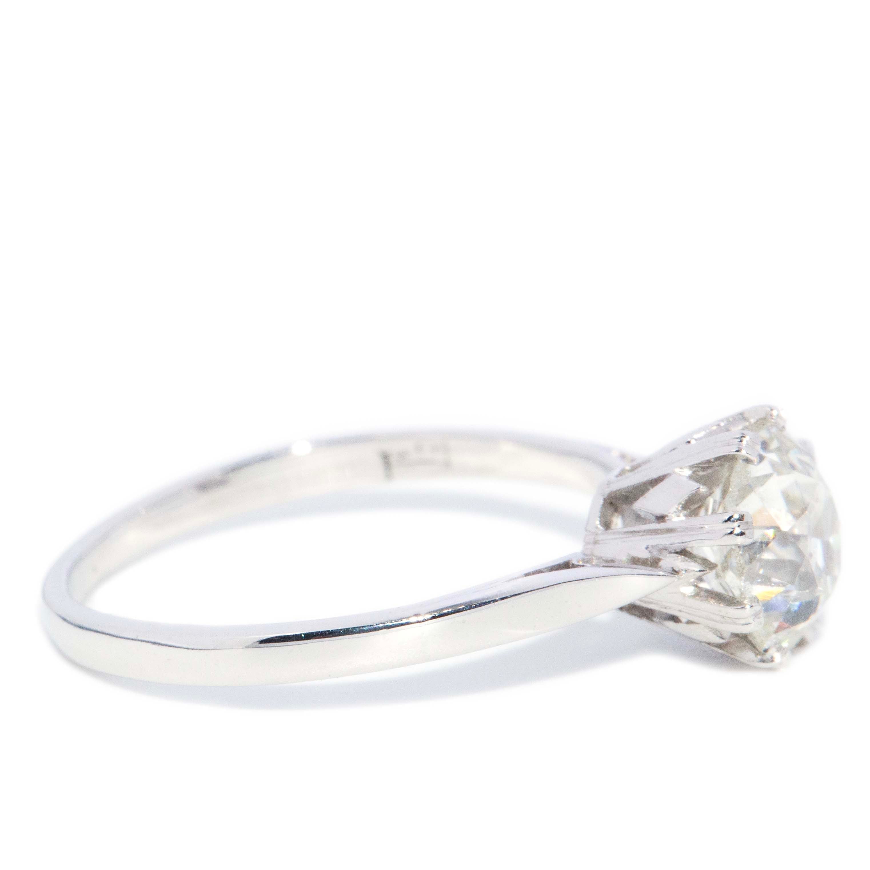 Wren Reinvented Old Cut Diamond Solitaire Ring 18ct White Gold Rings Imperial Jewellery 