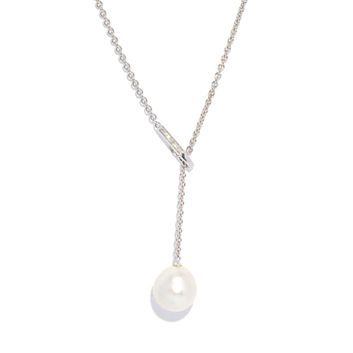Yara Pearl & Diamond Adjustable Necklet 18K White Gold