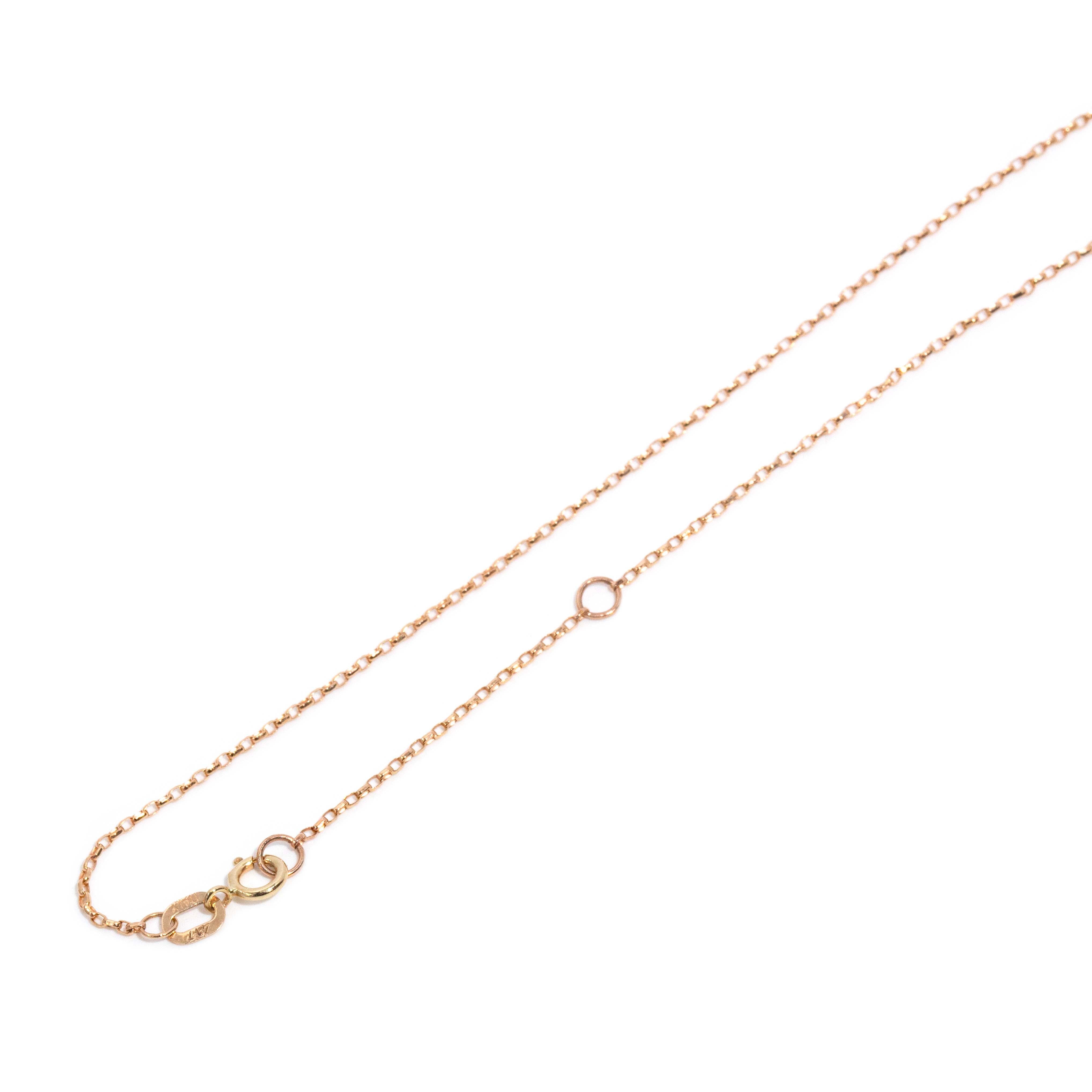 Yasmine Reinvented Garnet & Diamond Pendant 14ct Rose Gold 10ct Chain Pendants/Necklaces Imperial Jewellery 