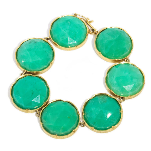Yelena Green Chrysoprase Cocktail Bracelet 18K Yellow Gold