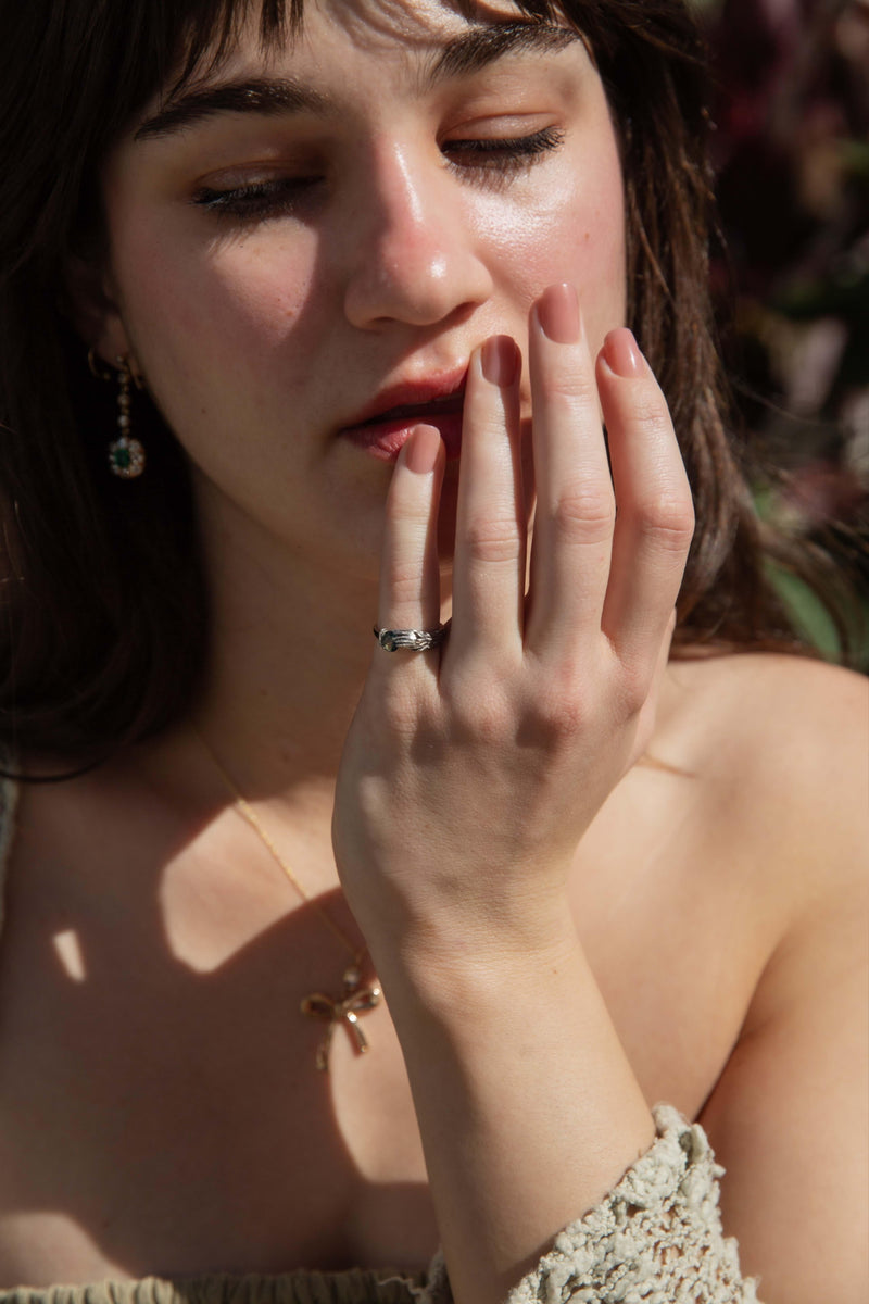 Vintage Circa 1990s Yellow & Blue Parti Sapphire Ring in Platinum