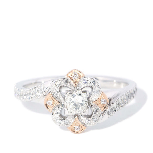 Zamira Contemporary 0.51 Carat Diamond Cluster Ring 18ct White & Rose Gold