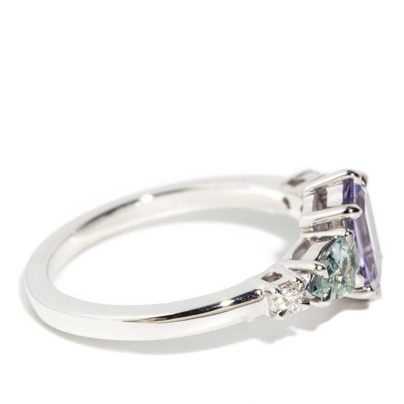 Zara Hexagonal Sapphire & Diamond Ring 18ct Gold