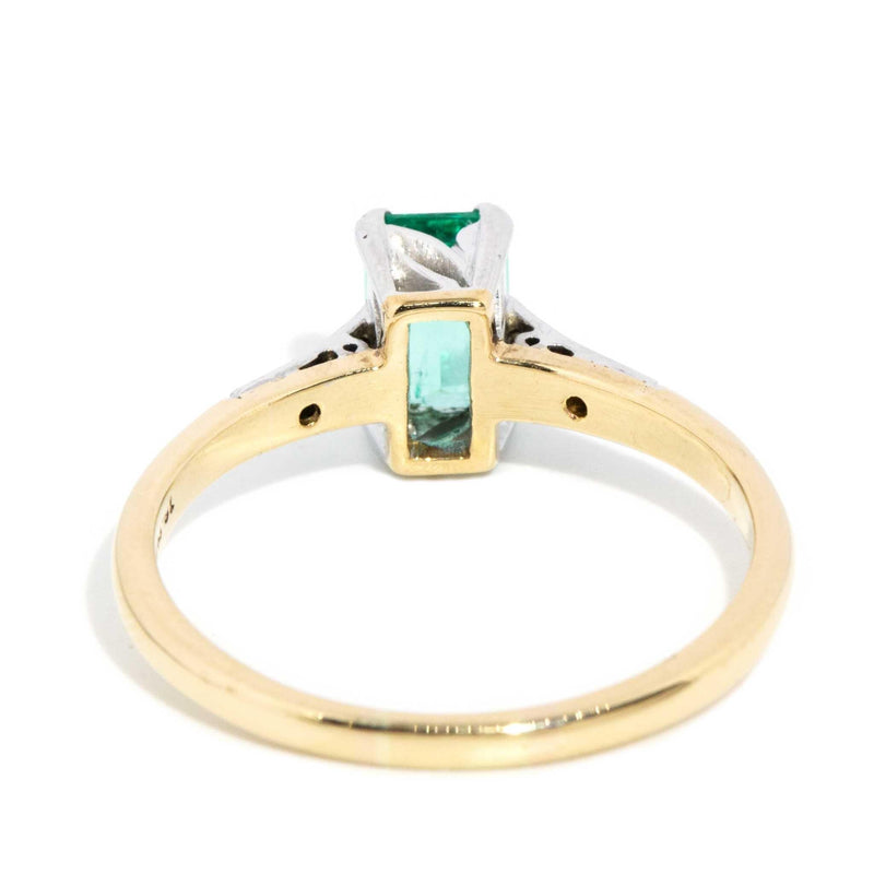 Zen 1960s Emerald & Diamond Ring 18ct