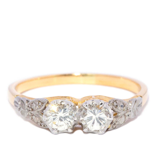 Zephyra Twin Diamond Ring 18K Two Tone Gold TDW 0.50ct