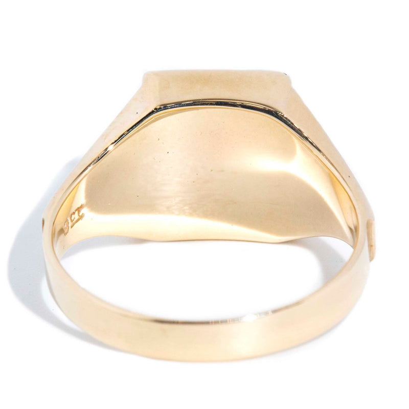 Zoya 1970s Buff Top Onyx Ring 9ct Gold* DRAFT Rings Imperial Jewellery 
