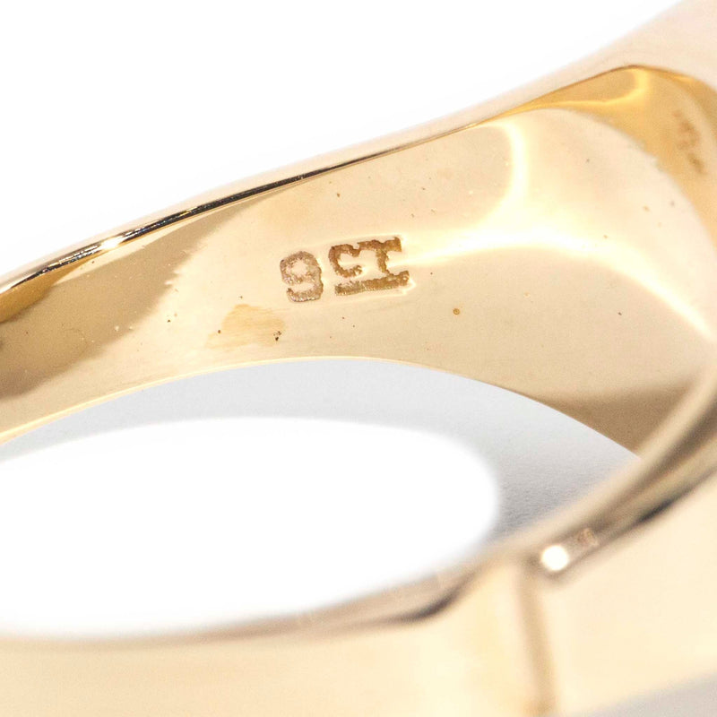 Zoya 1970s Buff Top Onyx Ring 9ct Gold* DRAFT Rings Imperial Jewellery 