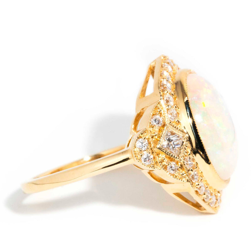 Agnes Australian Opal & Diamond Dress Ring* OB Rings Imperial Jewellery 