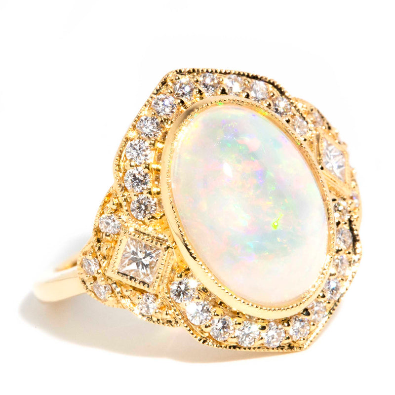 Agnes Australian Opal & Diamond Dress Ring* OB Rings Imperial Jewellery 