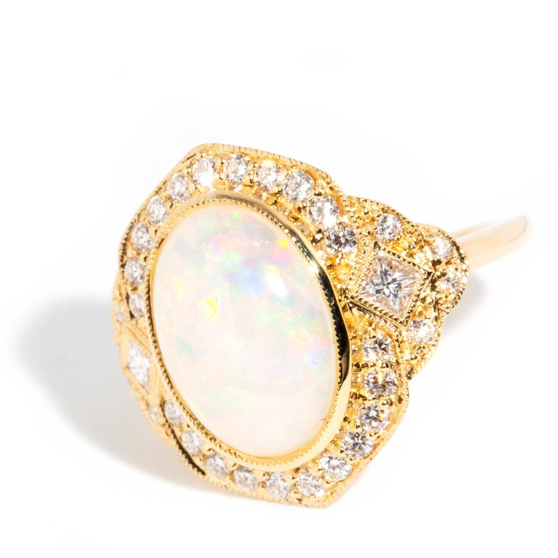 Agnes Australian Opal & Diamond Dress Ring* OB Rings Imperial Jewellery 