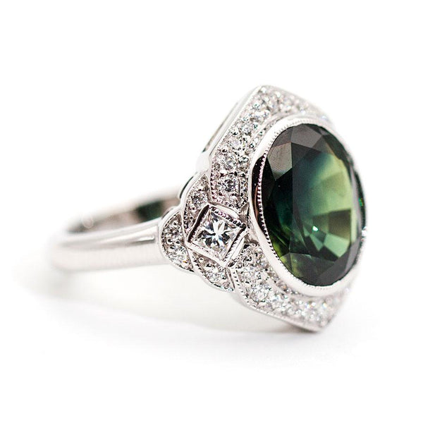 Agnes Green Sapphire and Diamond Ring Ring Imperial Jewellery - Auctions, Antique, Vintage & Estate 