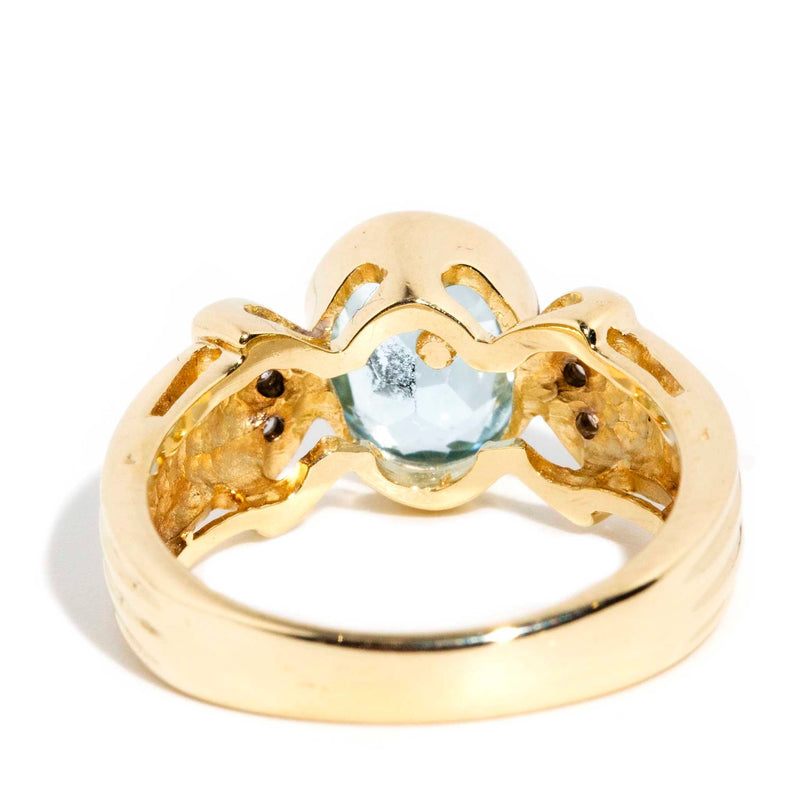 Alana 1980s Topaz & Diamond Ring 9ct Gold Rings Imperial Jewellery 