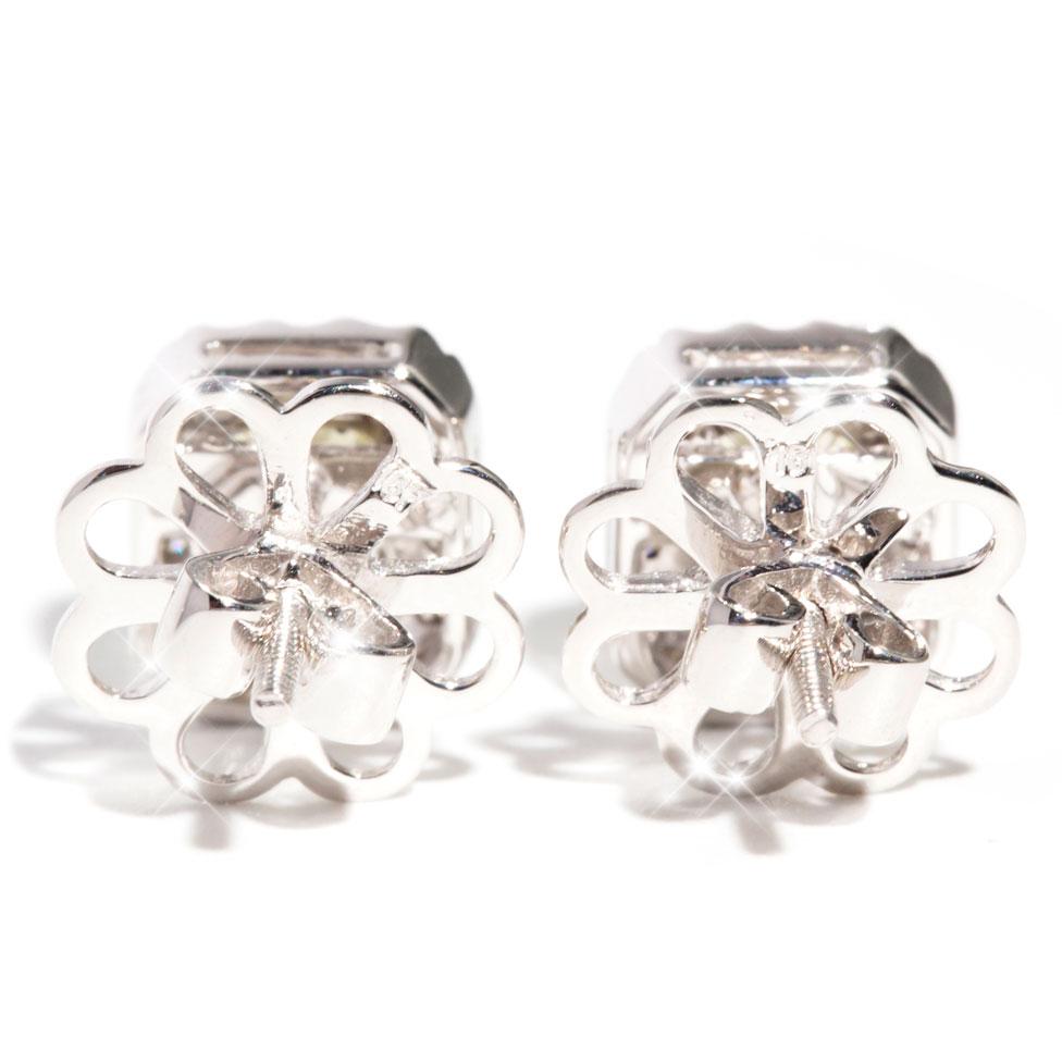 Alexa 18 Carat Certified Yellow & White Diamond Halo Stud Earrings Earrings Imperial Jewellery