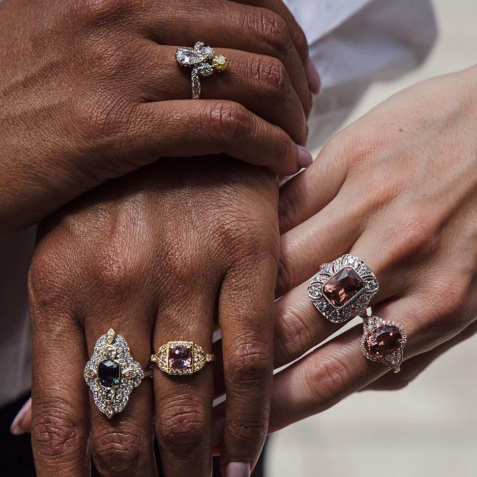 Spinel and Diamond Ring