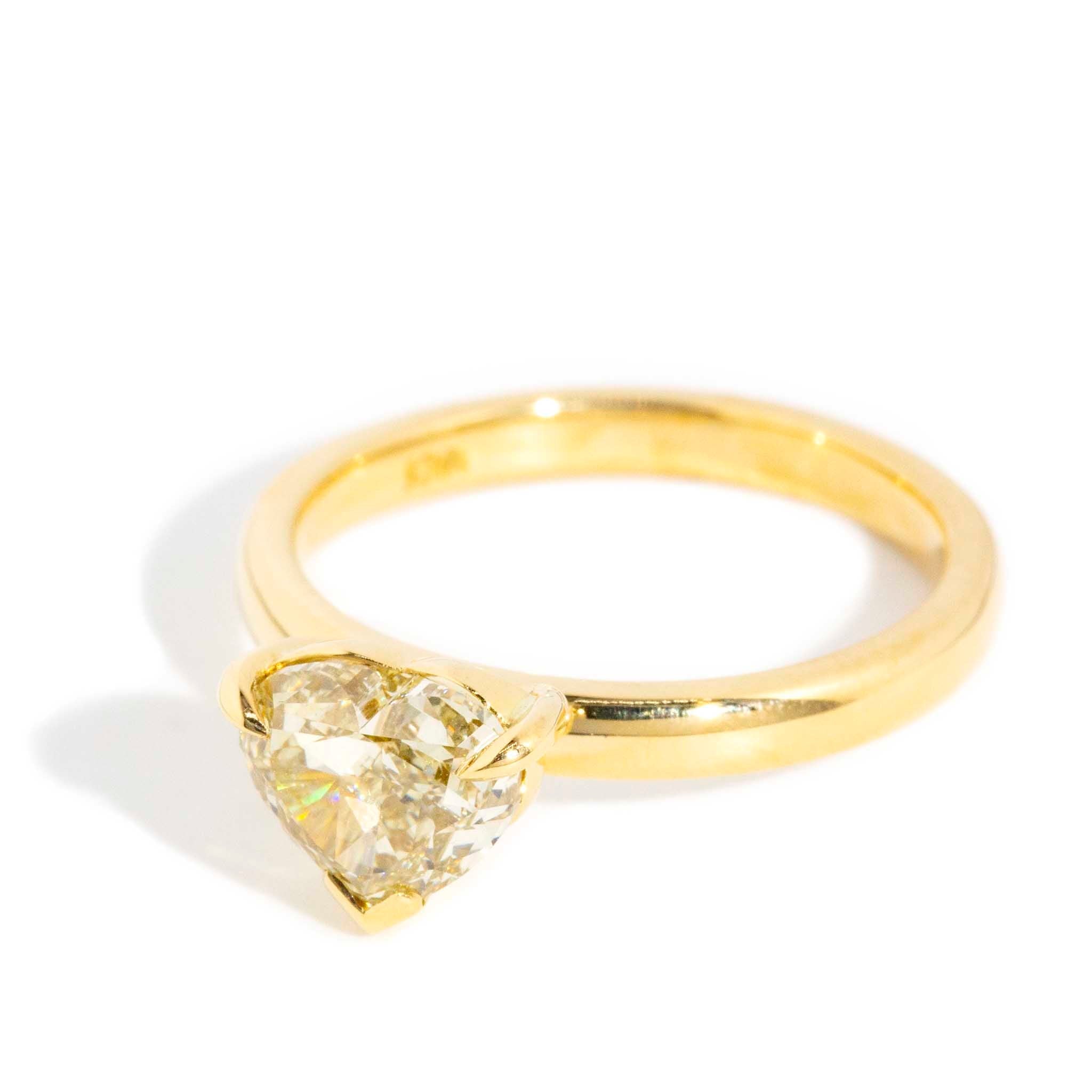 Althea 1.80ct Light Fancy Yellow Heart Diamond Ring 18ct Gold* DRAFT Rings Imperial Jewellery 