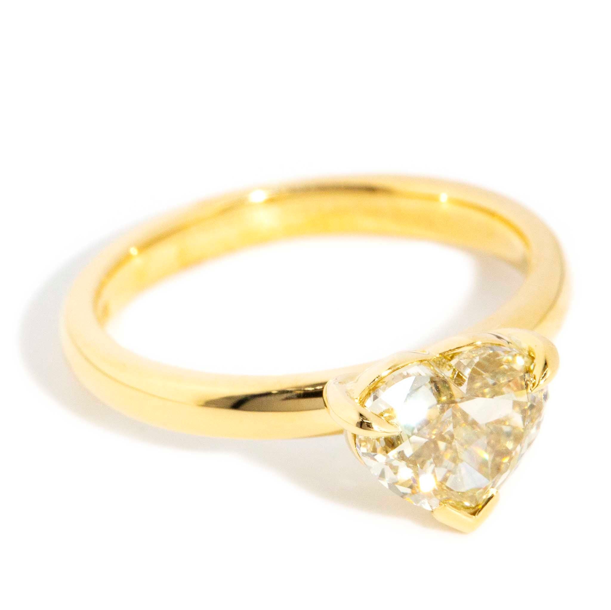 Althea 1.80ct Light Fancy Yellow Heart Diamond Ring 18ct Gold* DRAFT Rings Imperial Jewellery 
