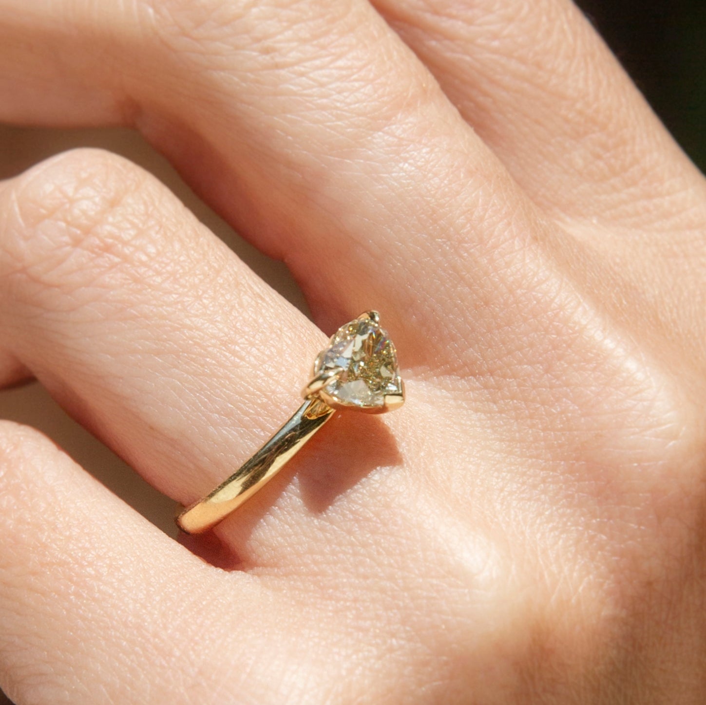Althea 1.80ct Light Fancy Yellow Heart Diamond Ring 18ct Gold Rings Imperial Jewellery 