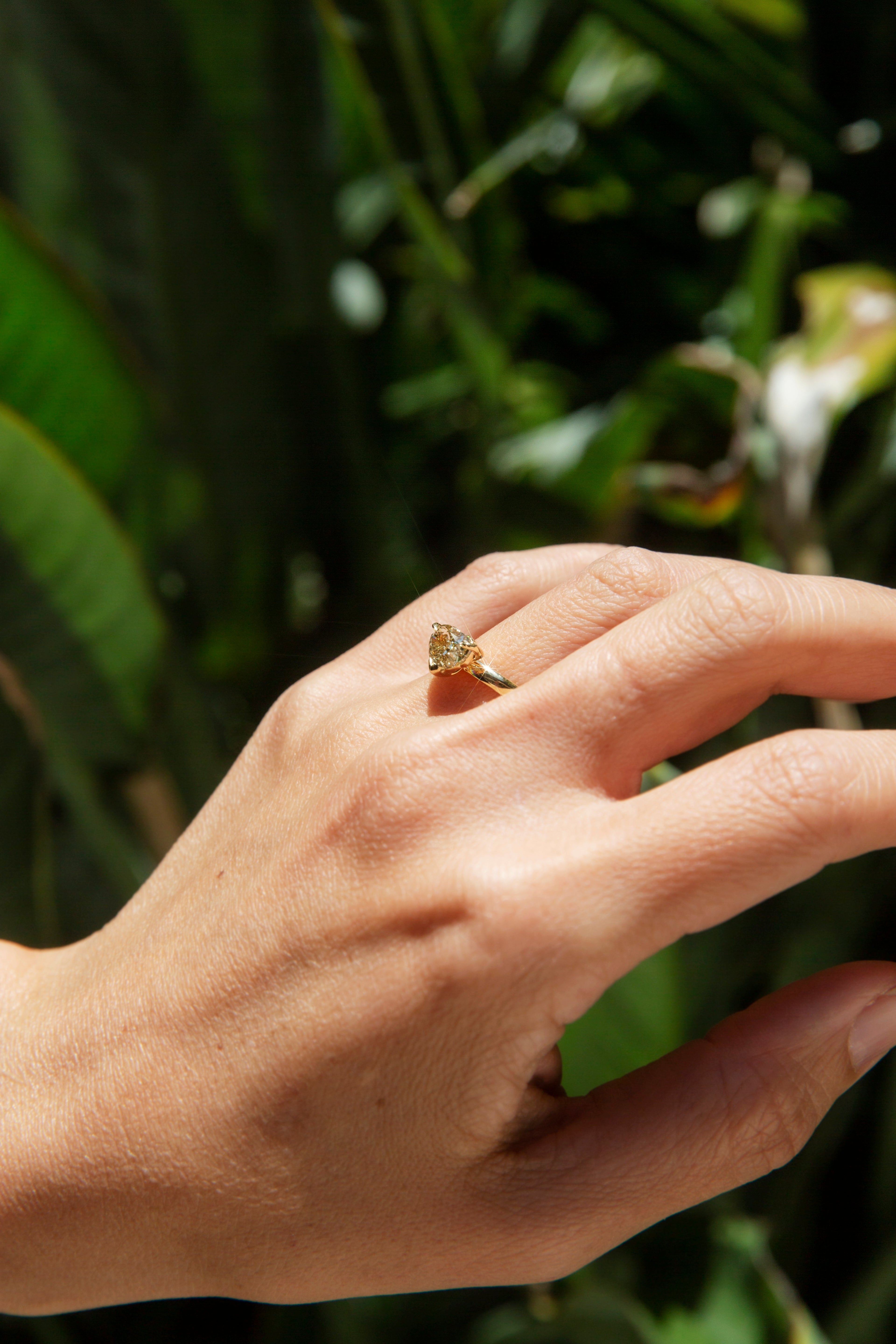Althea 1.80ct Light Fancy Yellow Heart Diamond Ring 18ct Gold Rings Imperial Jewellery 