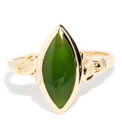 Alwyne 1970s Nephrite Jade Ring 9ct Gold Rings Imperial Jewellery Imperial Jewellery - Hamilton 