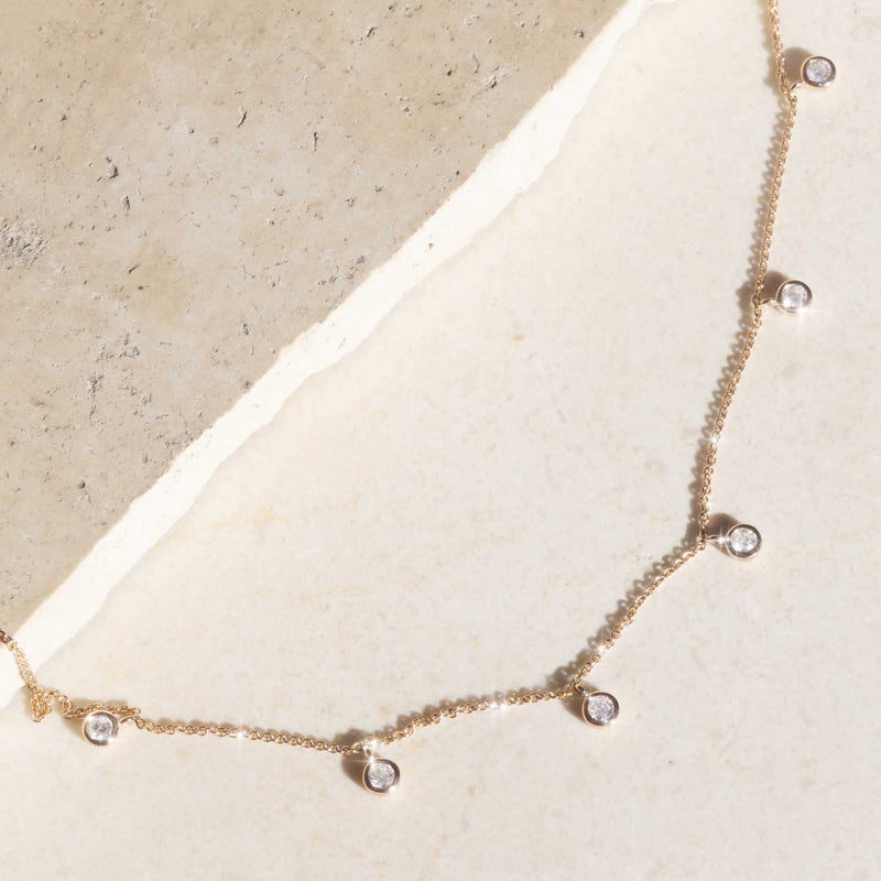 Amalfi Half Carat Diamond 9ct Rose Gold Swinging Necklace Necklaces Imperial Jewellery 