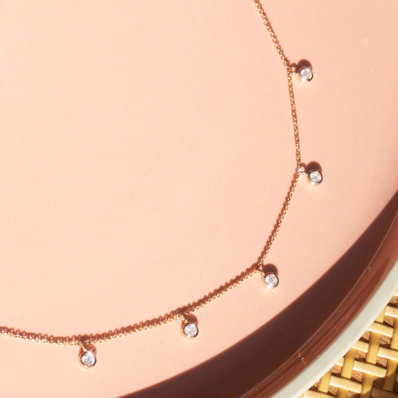 Amalfi Half Carat Diamond 9ct Rose Gold Swinging Necklace Necklaces Imperial Jewellery 