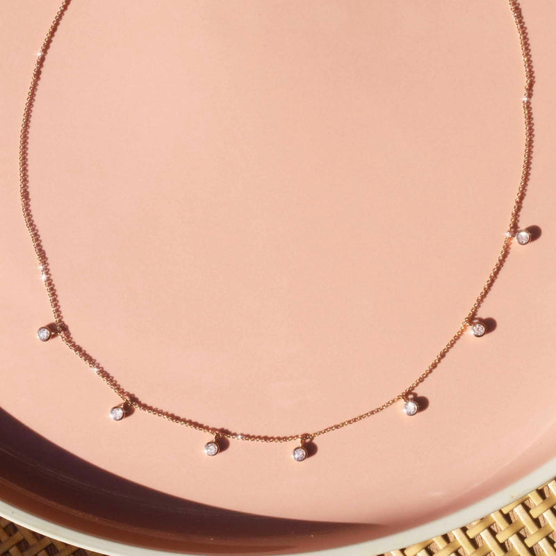 Amalfi Half Carat Diamond 9ct Rose Gold Swinging Necklace Necklaces Imperial Jewellery 