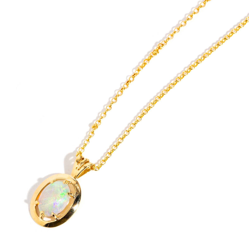 Amalita 1980s Opal Pendant & Chain 18ct Gold Pendants/Necklaces Imperial Jewellery 