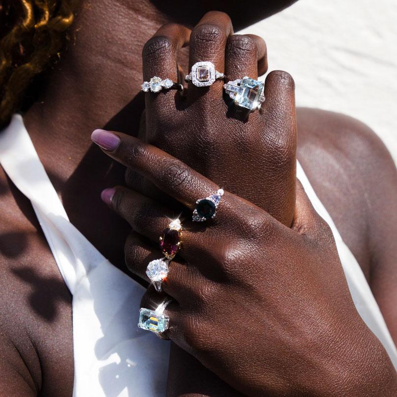 Certified black sales diamond engagement rings