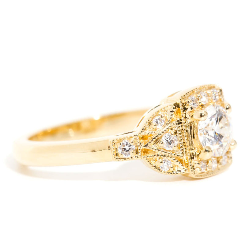 Amarina 18 Carat Yellow Gold Diamond Vintage Cluster Ring Rings Imperial Jewellery 
