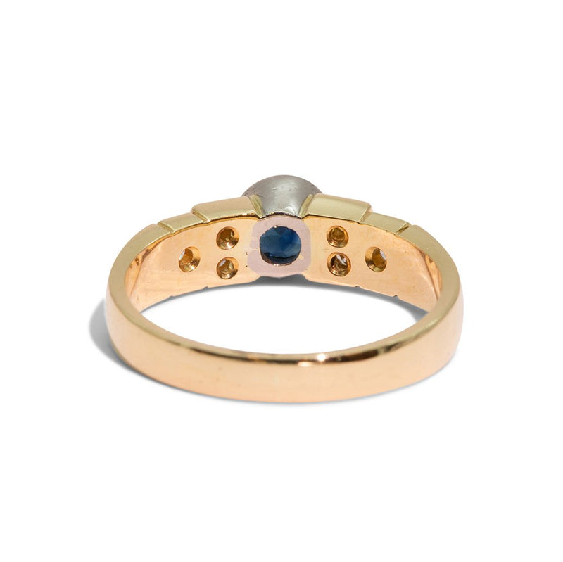 Reverse side Sapphire and Diamond Ring
