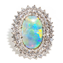 Amelia 1970s Australian Opal & Diamond Ring* OB Rings Imperial Jewellery Imperial Jewellery - Hamilton 