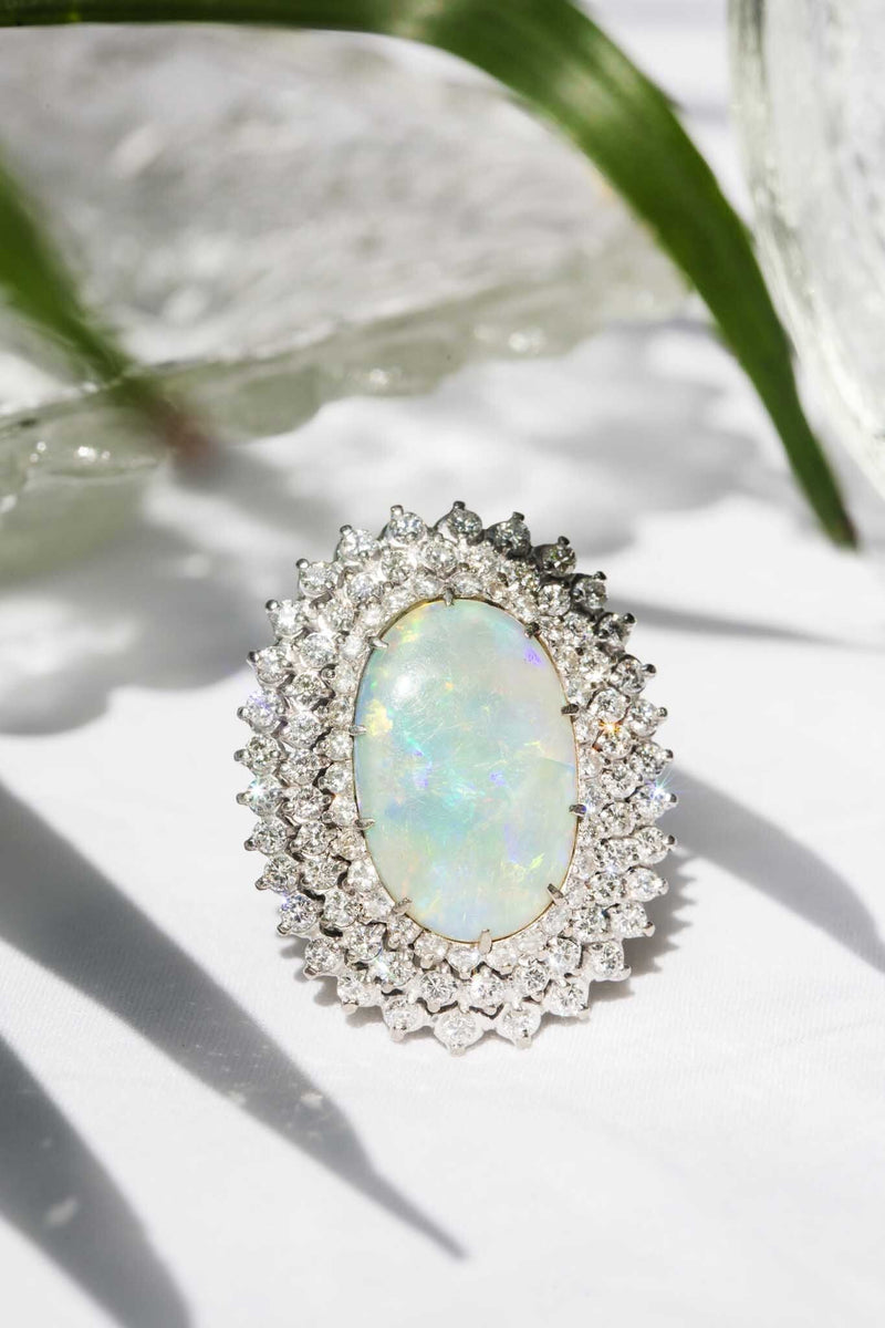 amelia 1970s australian opal diamond ring rings imperial jewellery