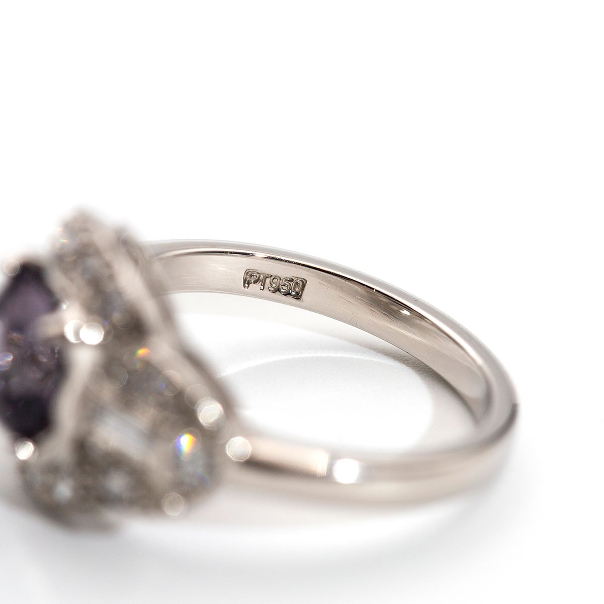 Amina Grey Spinel and Diamond Platinum Ring Ring Imperial Jewellery - Auctions, Antique, Vintage & Estate 