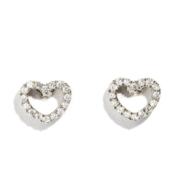 Amor Love Heart Diamond Stud Earrings 9ct White Gold Necklaces Imperial Jewellery 