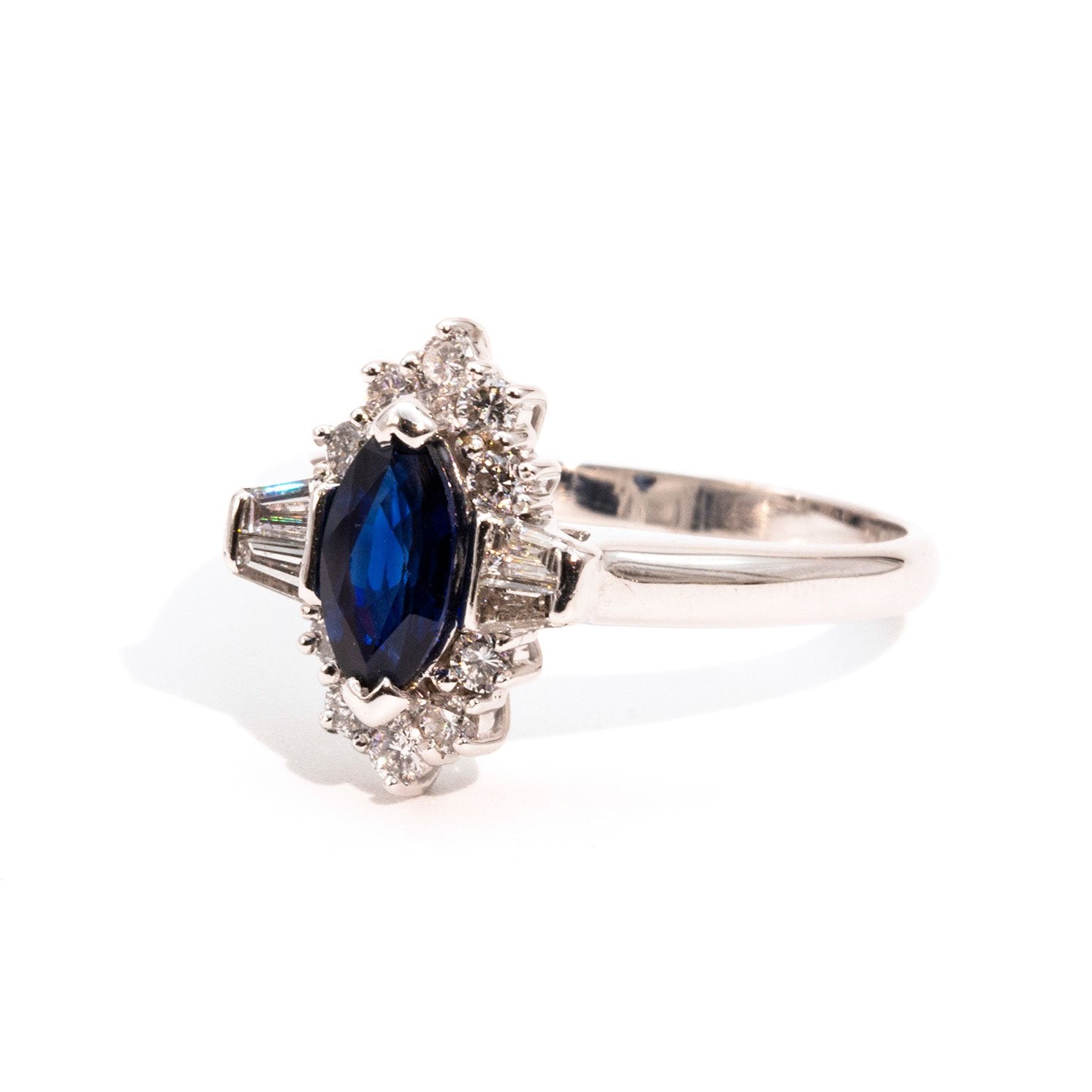 Spinel and Diamond Engagement Ring