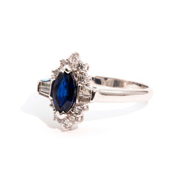 Spinel and Diamond Engagement Ring