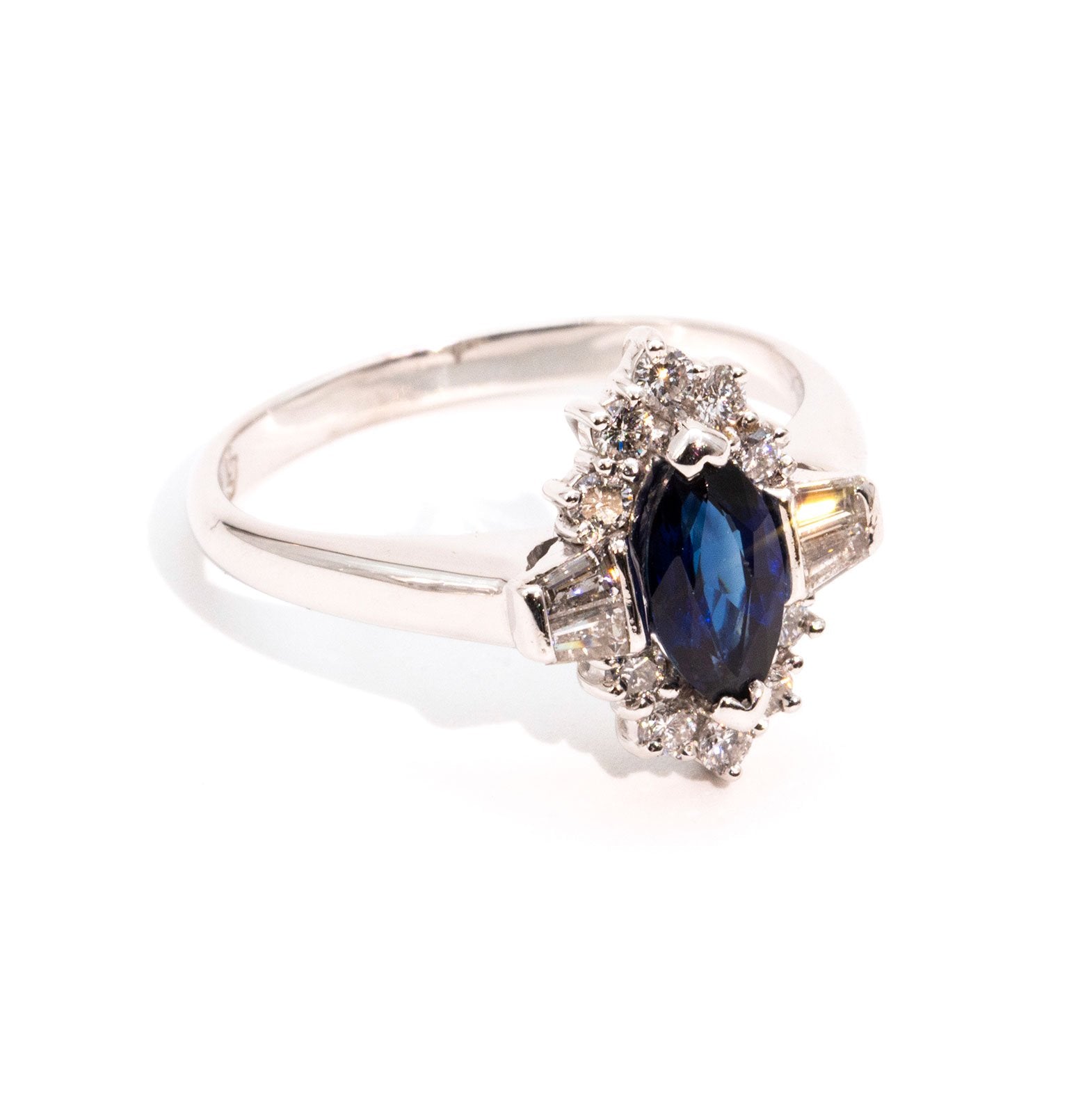 Spinel and Diamond Engagement Ring